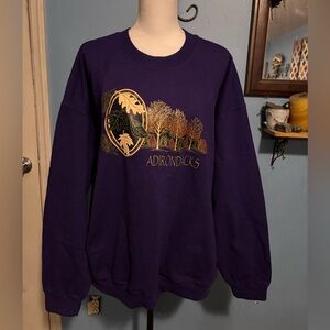 Gildan, Purple, Adirondacks (Adirondack Mountains) Crew Neck, Sweatshirt